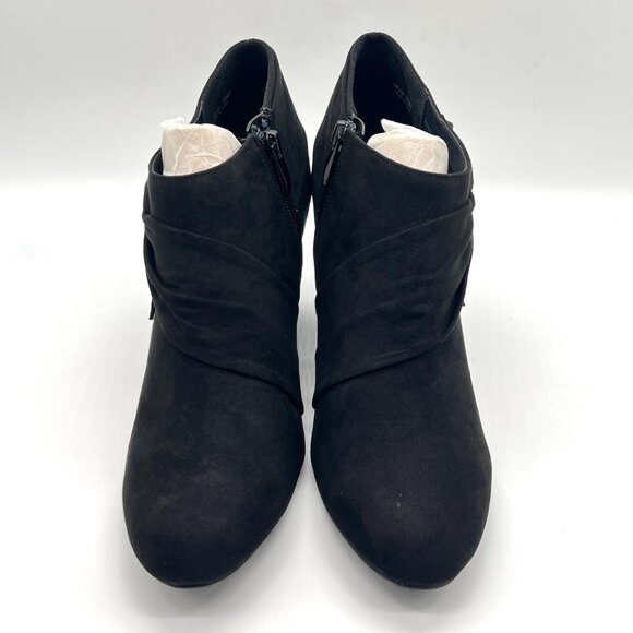 Chinese Laundry Womens Size 10 Black Microsuede Wedge Ankle Boots Shoes - Picture 2 of 13